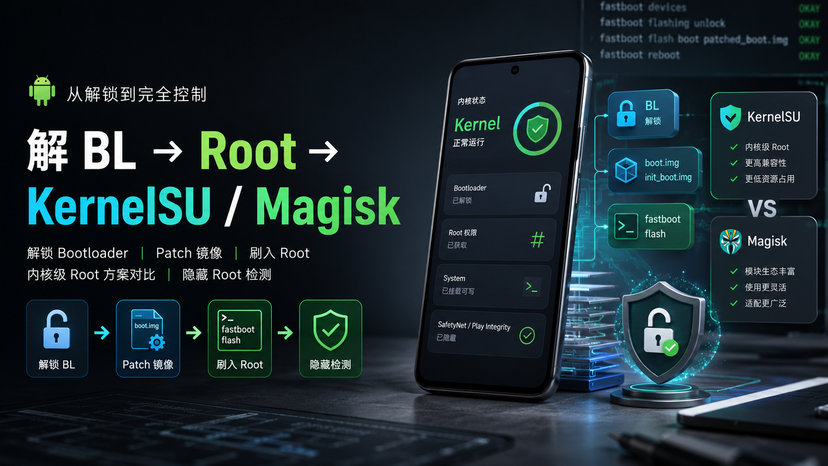 Cover Image of 解 BL → Root → KernelSU / Magisk：把安卓变成生产力机